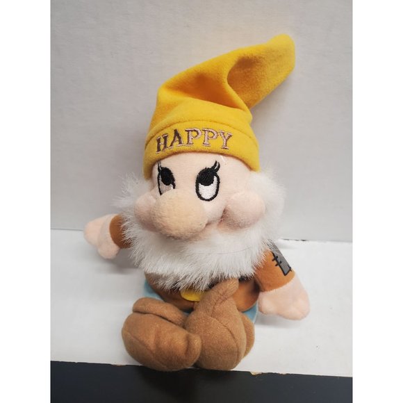 9 Inch Disney Happy Bean Bag Plush from Snow White and the Seven Dwarfs - Picture 1 of 7